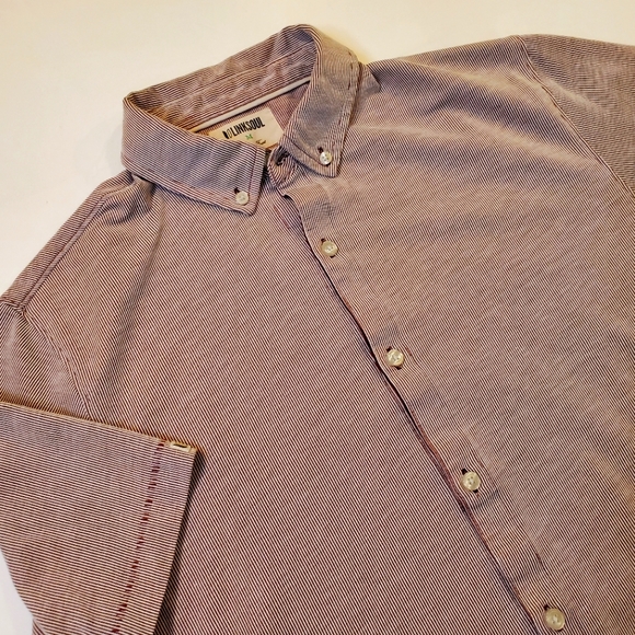Linksoul Ribbed Knit Short Sleeve Button Down Golf Shirt‎ Men's Size M Burgundy - Picture 1 of 7